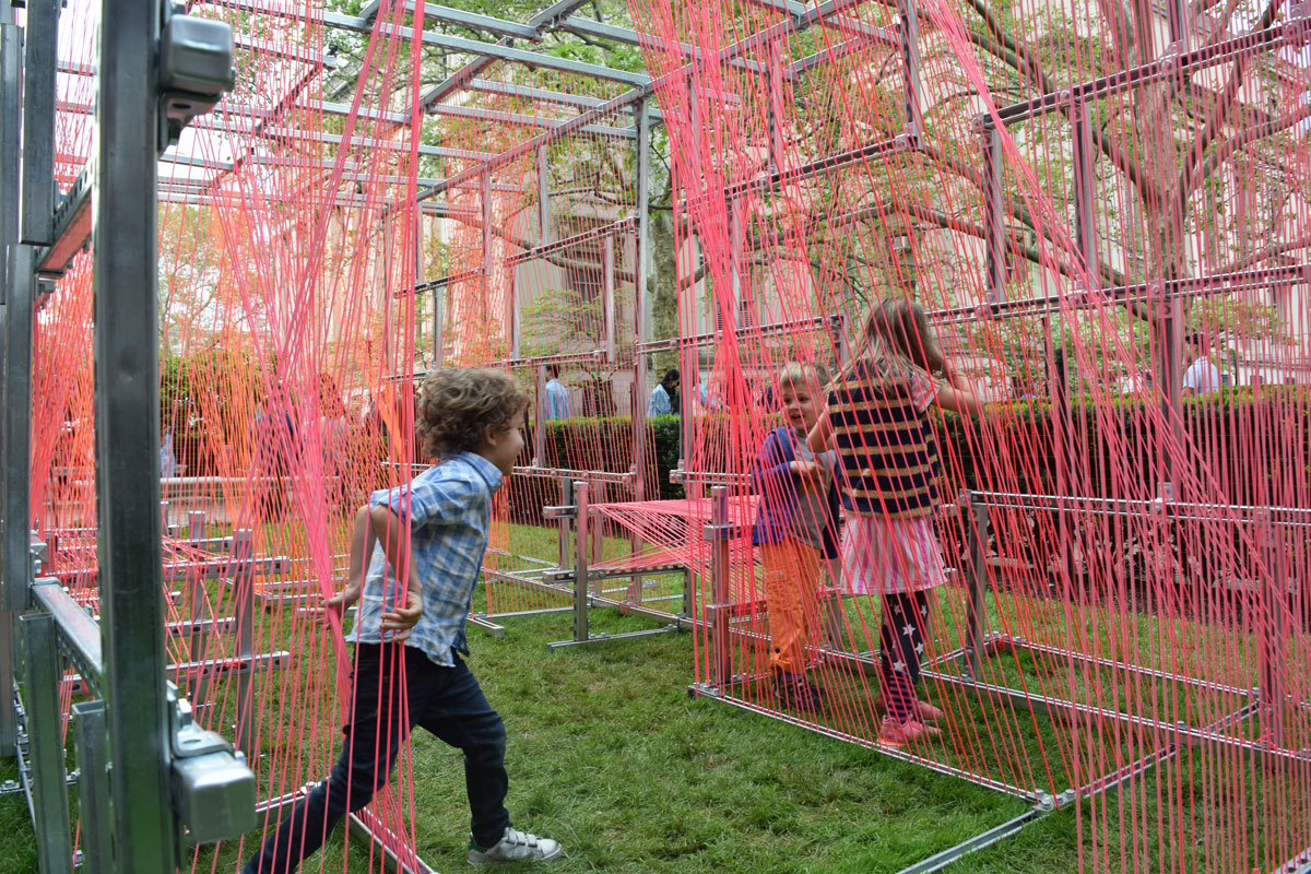 Kids playing in Columbia University Pavilion